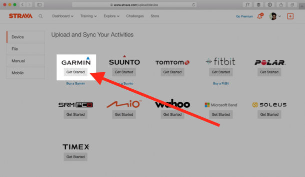 connect garmin forerunner to strava
